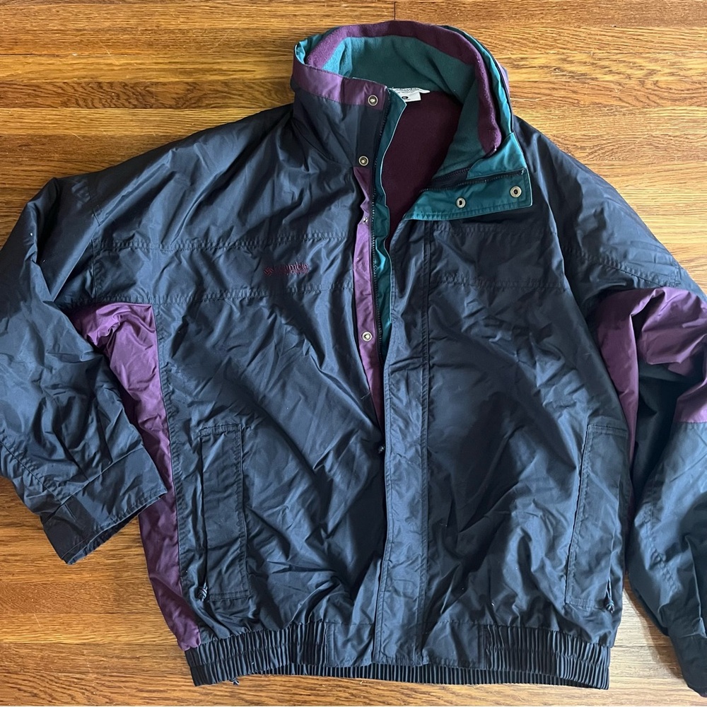 vintage Columbia Bugaboo coat with liner XL men’s tall burgundy black green Ski